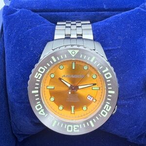 Aragon Orange Dial K1 264 Stainless Steel Watch